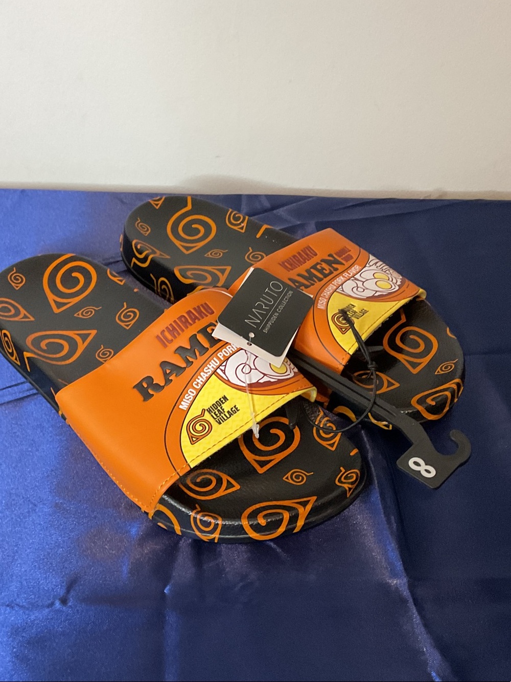 Naruto Ramen Orange Slide Sandals — Anime Party Footwear